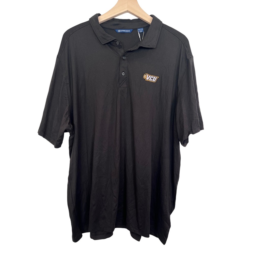 Cutter and Buck VCU Rams‎ Mens XXL Black Golf Polo Shirt